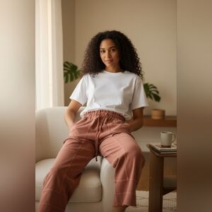 Easel Wide Leg Drawstring Pants